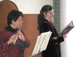 Anna playing the flute